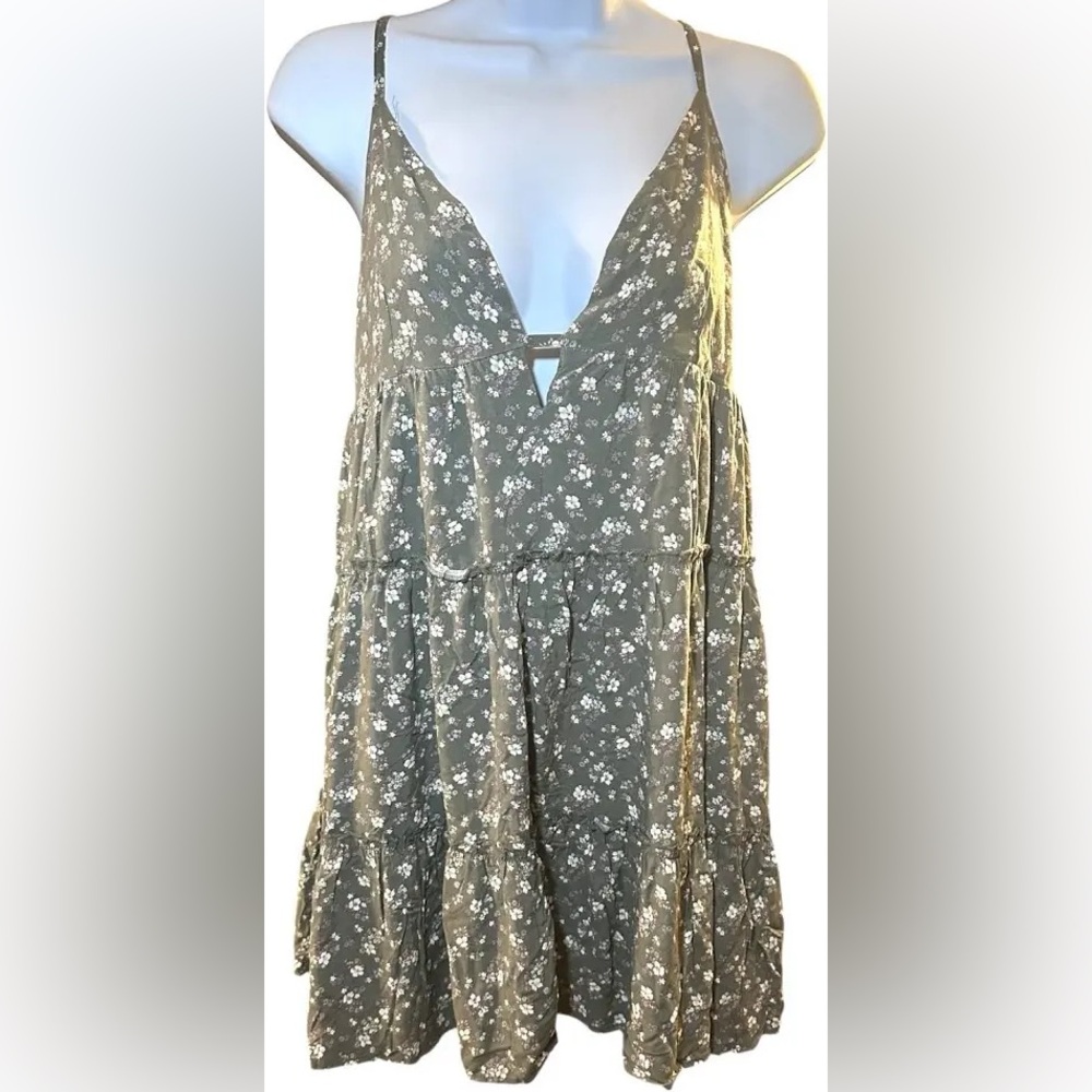Aeropostale Green Floral Mini Dress